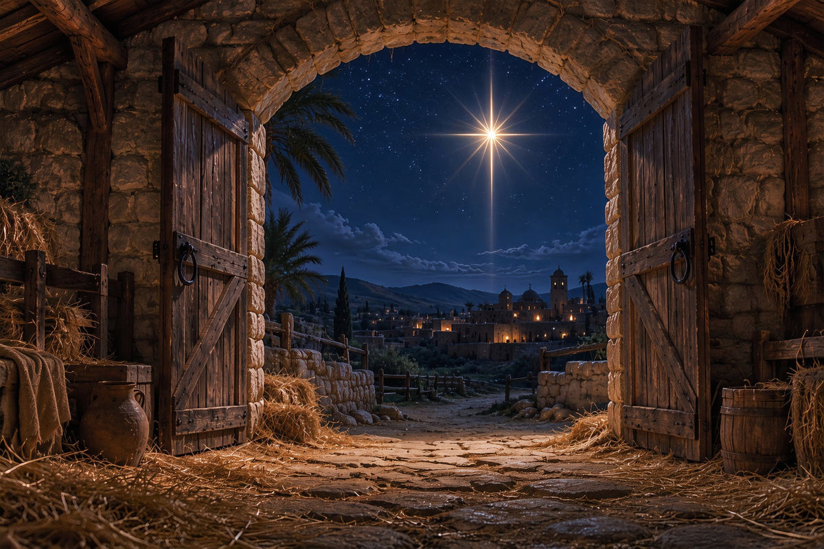 Bethlehem Backdrop Bethlehem Star Stable Night Nativity Backdrop UK ZTT69-59