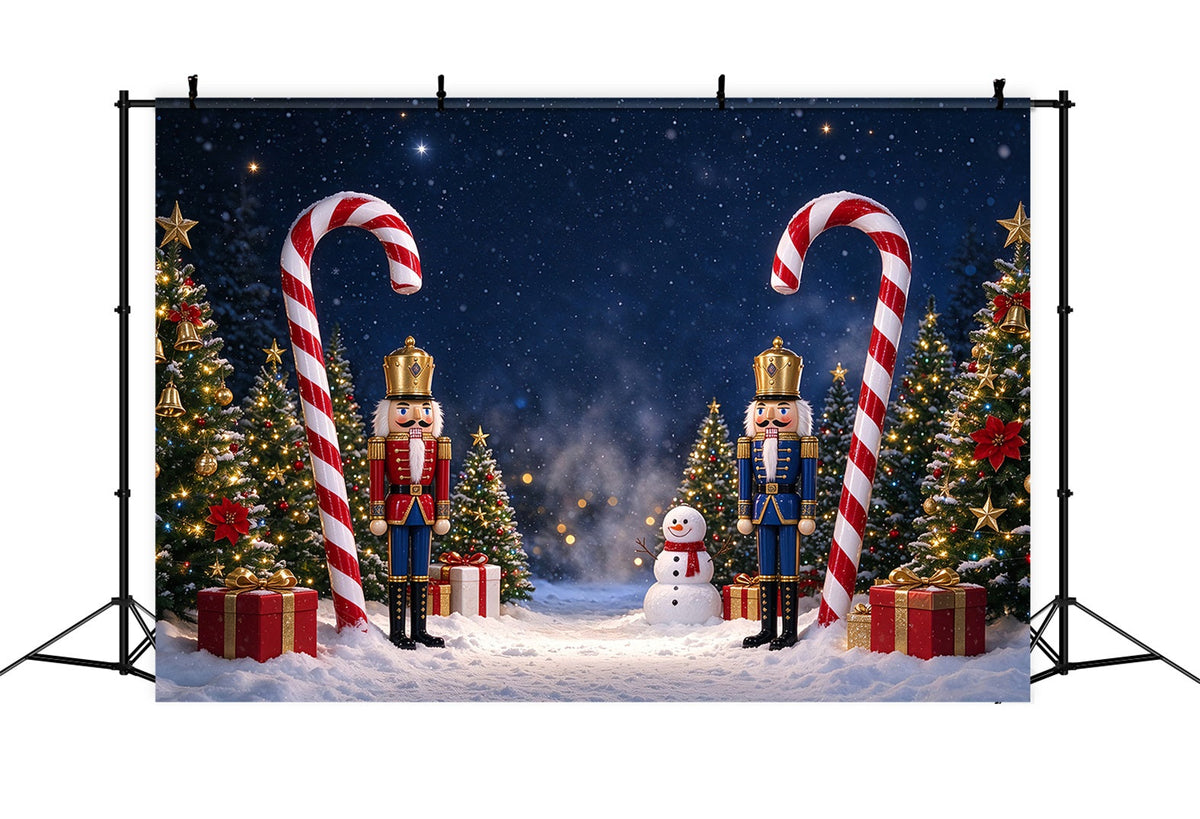 Photo Backdrop Christmas Snow Nutcracker Candy Cane Merry Christmas Backdrop UK ZTT69-80