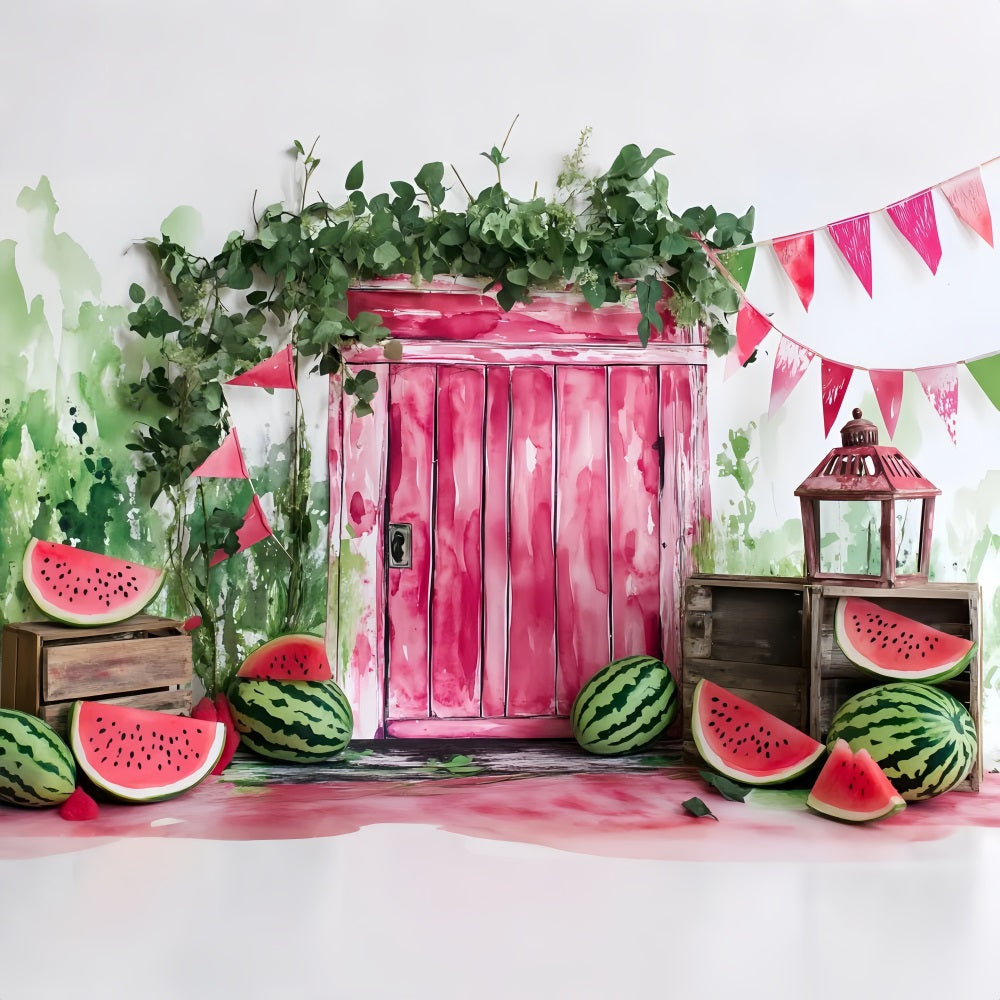 Watermelon Photography Backdrop Party Door Summer Backdrop UK ZXY3-21