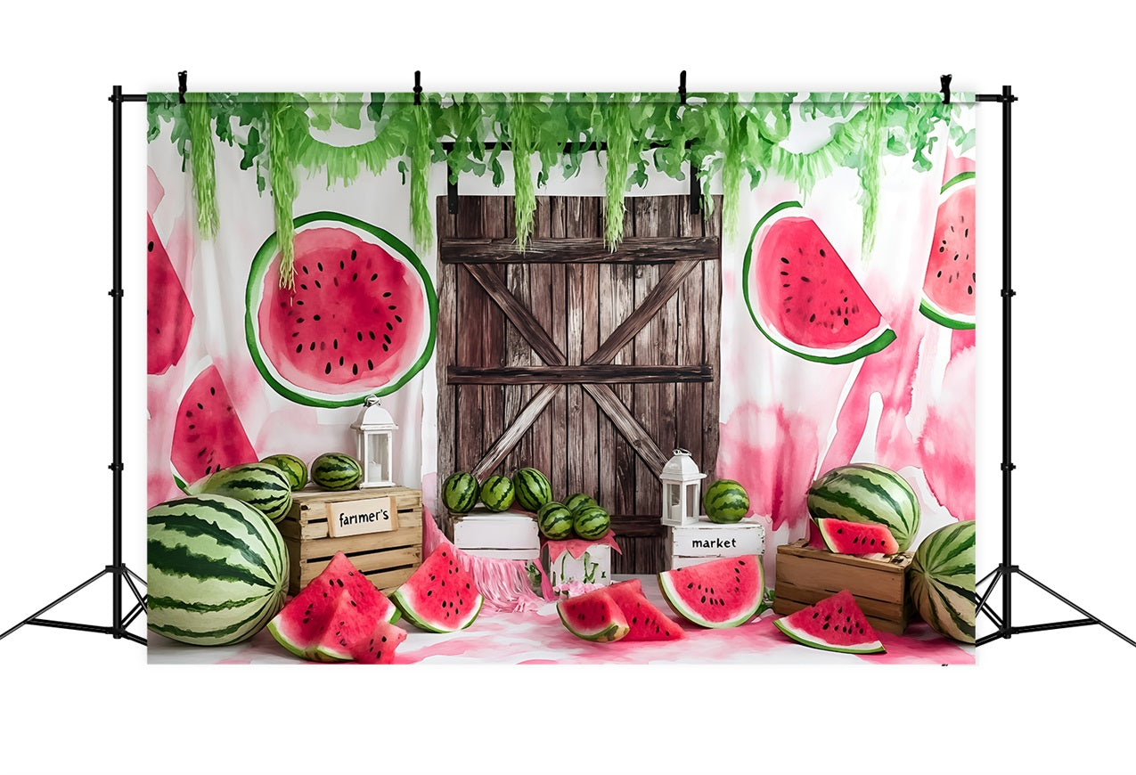 Watermelon Photo Backdrop Patch Barn Style Summer Backdrop UK ZXY3-22