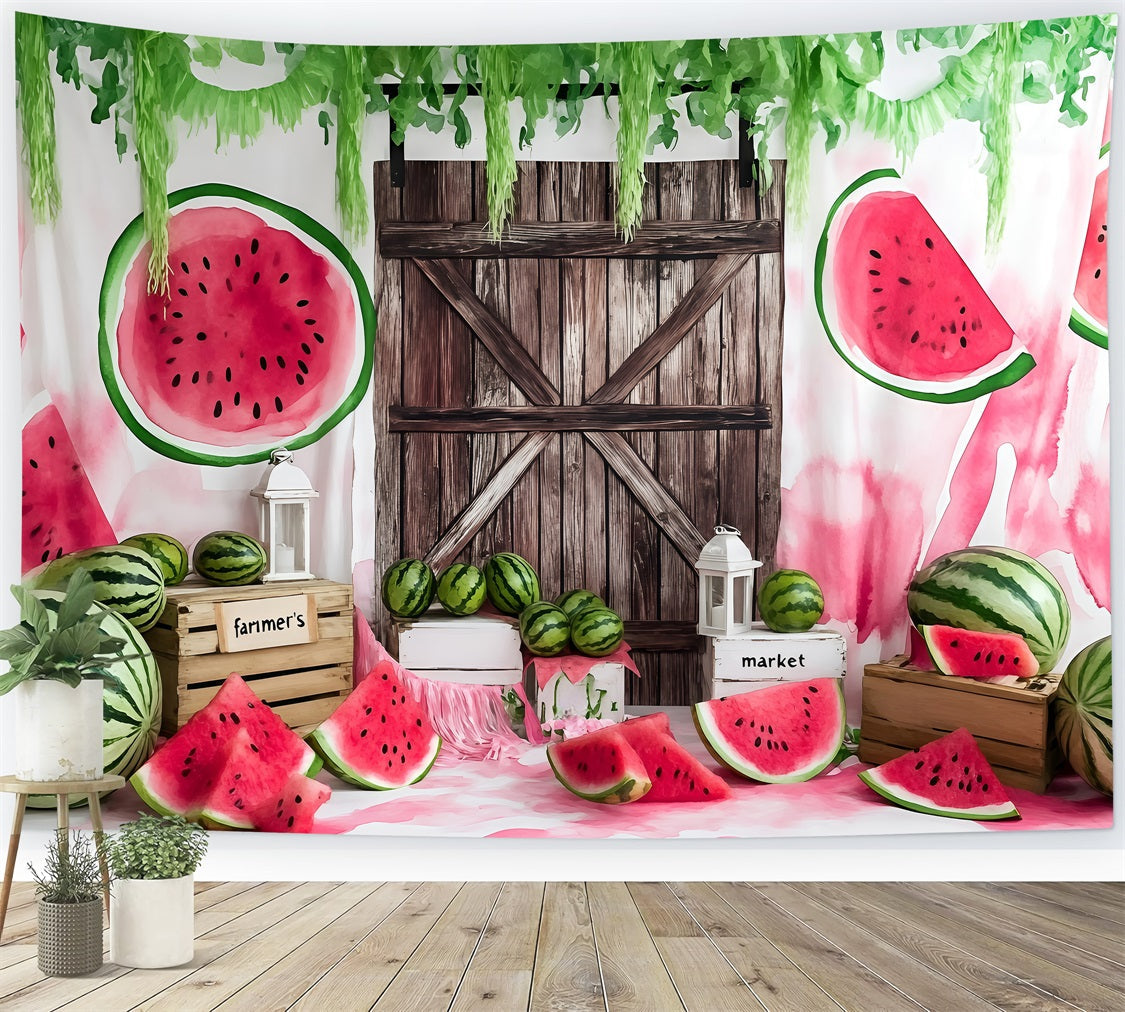 Watermelon Photo Backdrop Patch Barn Style Summer Backdrop UK ZXY3-22