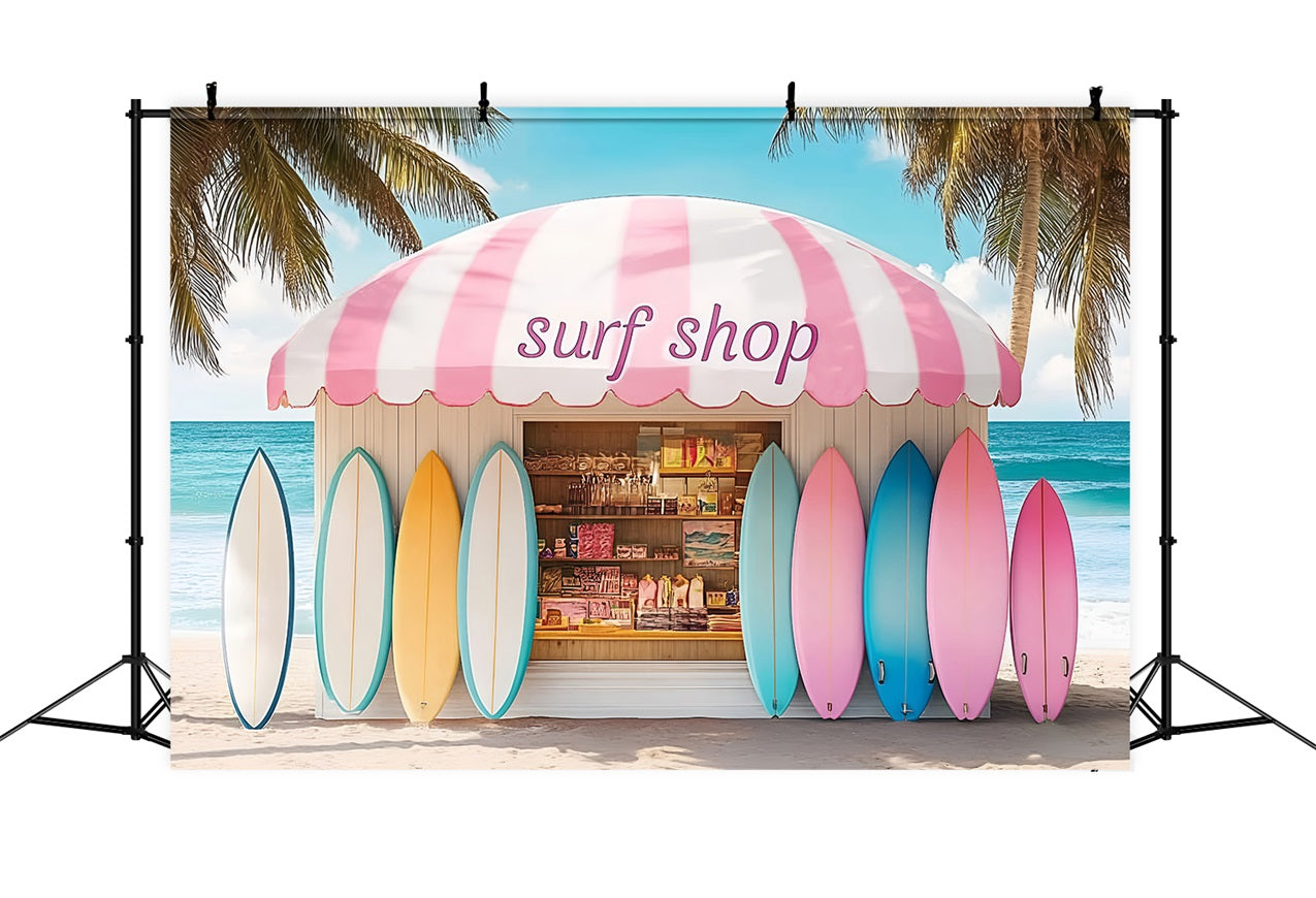 Summer Backdrop Colorful Surfboards Shack Beach Backdrop UK ZXY3-9