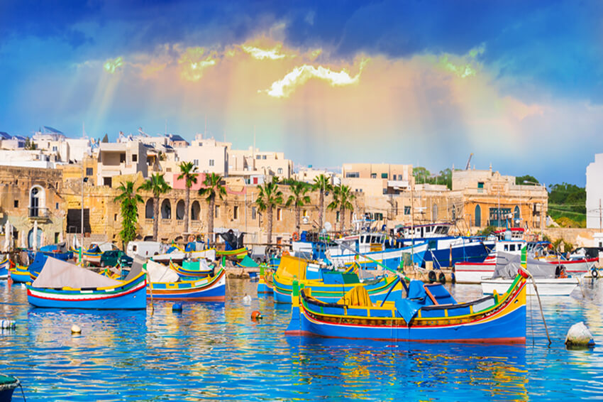 Harbor Boat Summer Sea backdrop uk for Photography GA-80