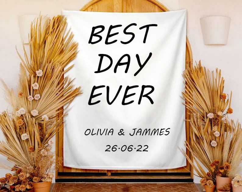 Wedding Backdrop Best Day Ever Wedding Decor Banner