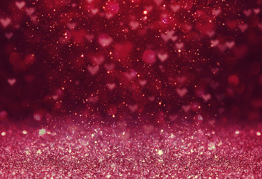 Pink Shinny Hearts Valentine's Day Backdrop