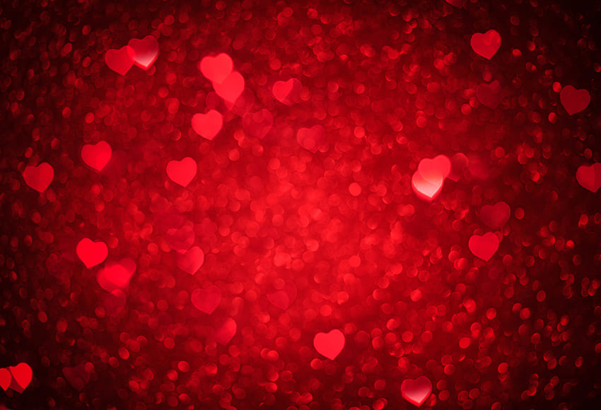 Bokeh Red Love Heart Valentine's Day Backdrop
