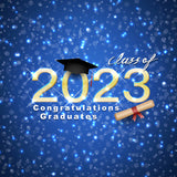 Blue Sparkle Congrats 2023 Graduation Backdrop UK D1083