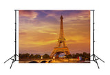 Paris Eiffel Tower Sunset View Backdrop UK for Photo Studio D126