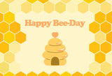 Happy Bee Day Birthday Party Banner Backdrop