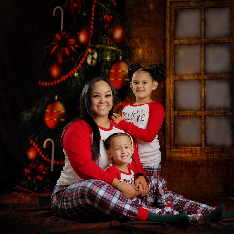 Christmas Trees And Treasure Box Backdrop UK for Photography DBD-P19196