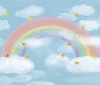 Newborn Rainbow Clouds  Photo Booth Backdrop  G-123