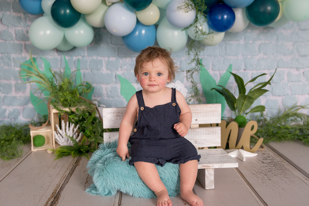 Blue Brick Wall Backdrop Photography Backdrop UK G-464