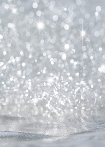 Silver Stars Glitter Bokeh Bright backdrop UK for Photography GB-97