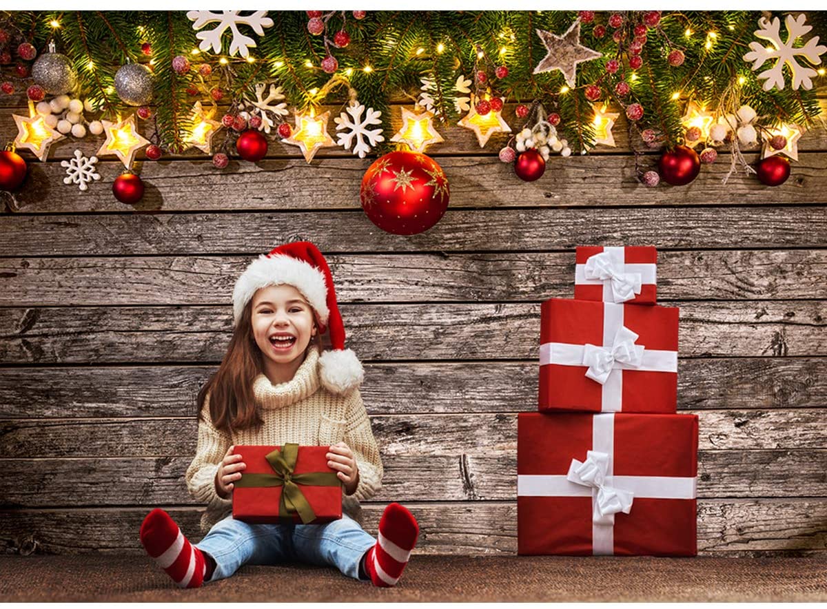 Christmas Decoration Wood Photo Studio Party Backdrop uk KAT-182