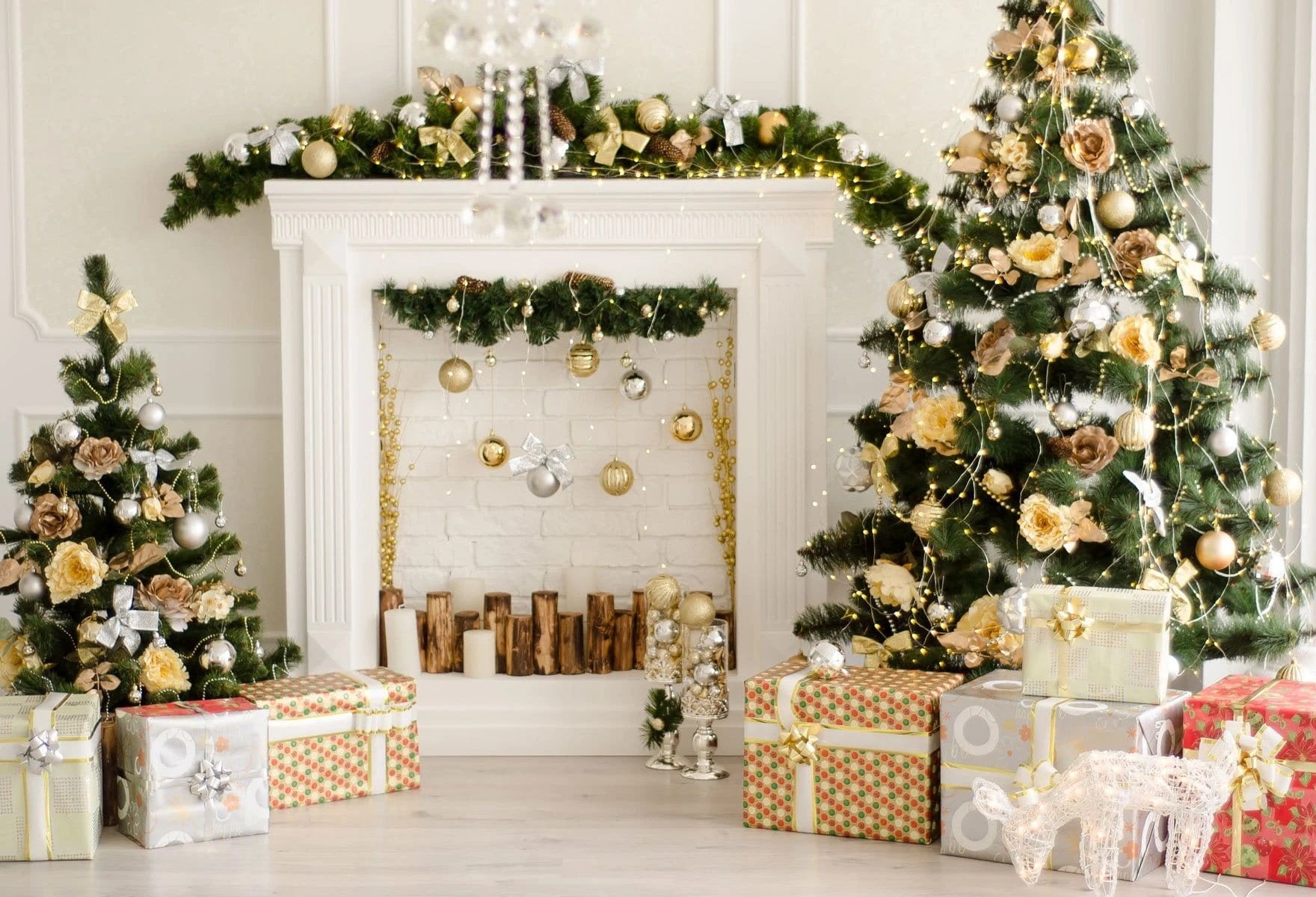 Winter Christams Tree Gifts Photo Backdrop KAT-29