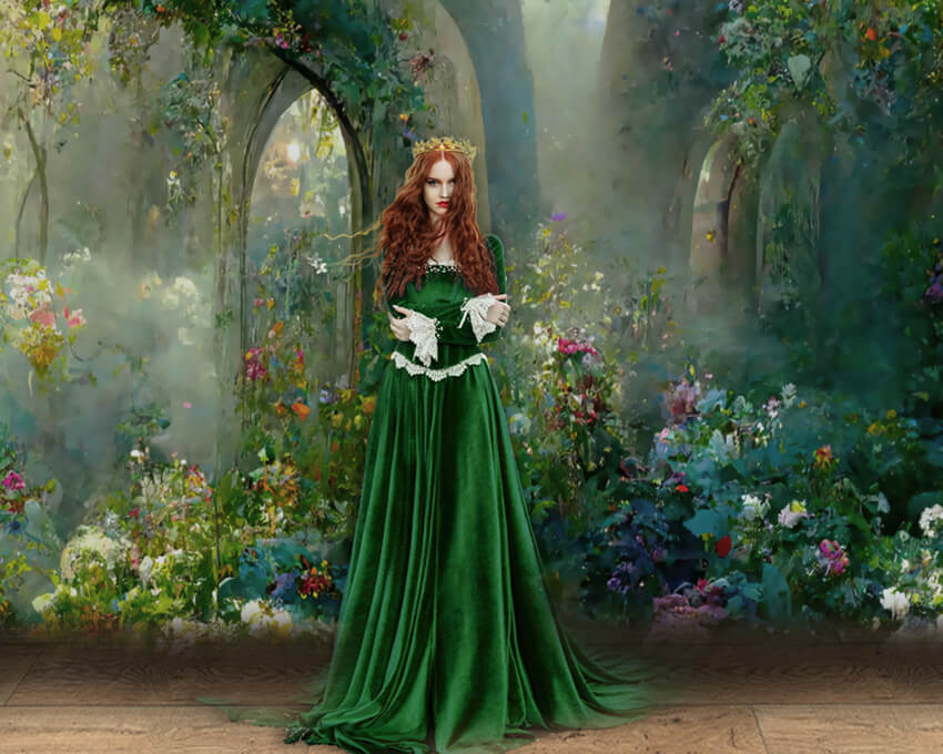 Fairytale Garden Flower Arches Photography Backdrop UK M-25