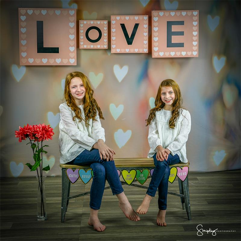 Pastel Heart Bokeh Photo Studio Backdrop UK MR-0046