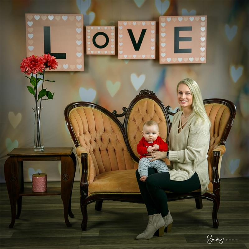 Pastel Heart Bokeh Photo Studio Backdrop UK MR-0046