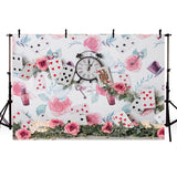 Floral Playing Card  Photo Studio Backdrop for Children NB-187