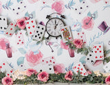 Floral Playing Card  Photo Studio Backdrop for Children NB-187