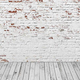 Retro White Brick Wall Photo Studio Backdrop UK S-2968