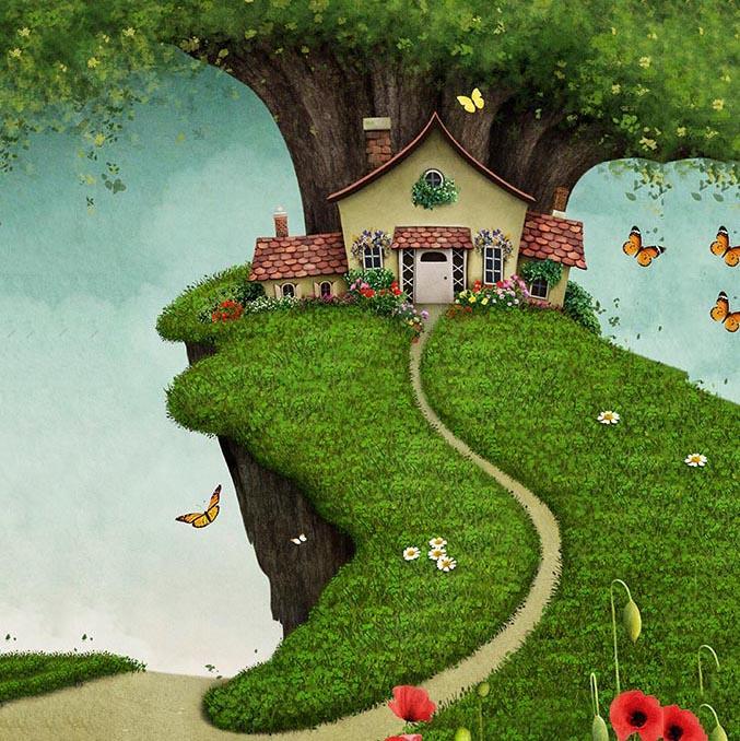 Baby Kid Backdrop UK Cartoon Fairytale Backdrop UK Jungle Background S-3064