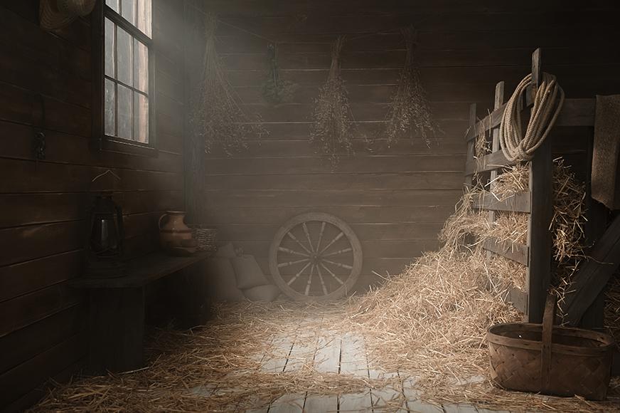 Old Barns Rural Wooden House Photography Backdrop