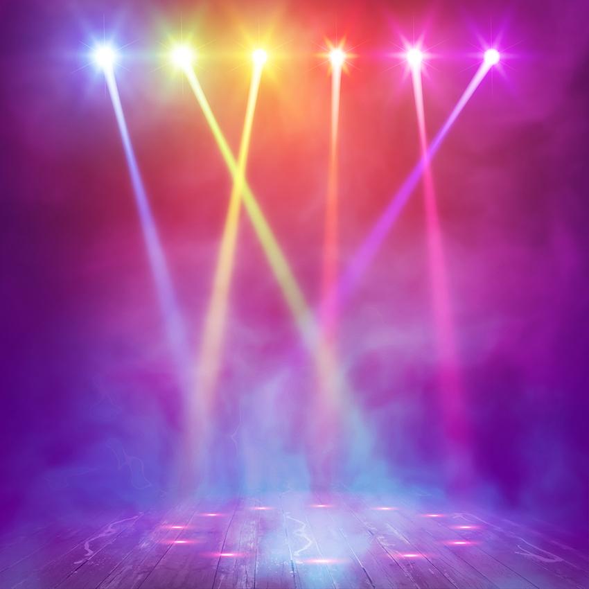 Colorful Spotlight Scene Show Satge Backdrop
