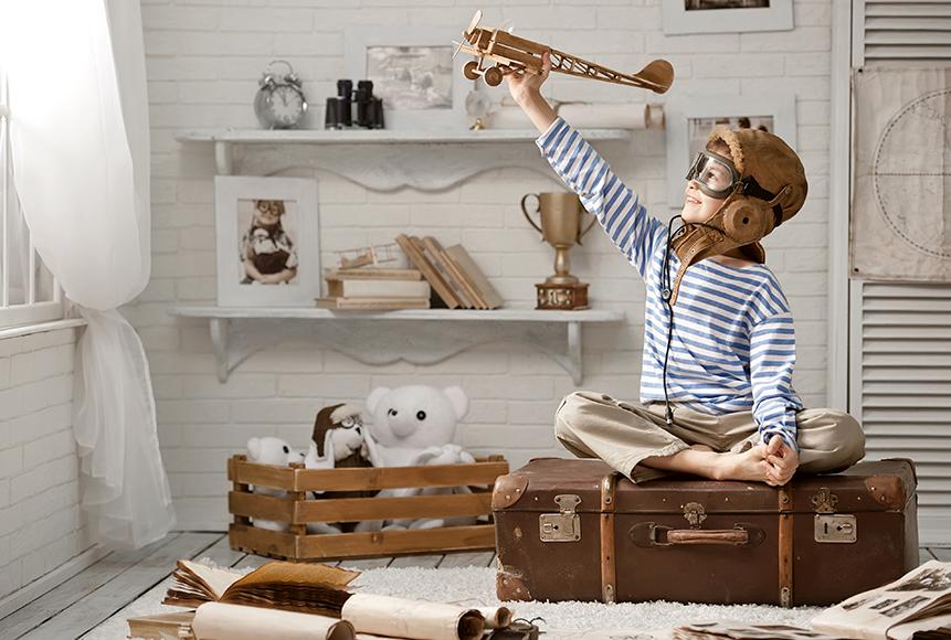 Children Room Interior Travel Tourism  Backdrop for Photo Booth