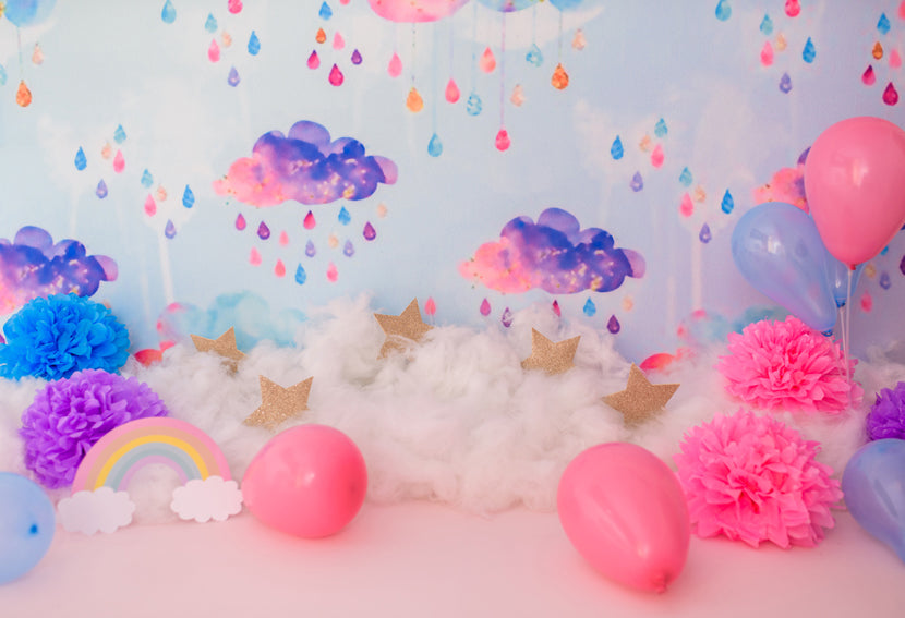 Baby 1st Birthday Backdrop Sweet Balloon Cake Smash Party