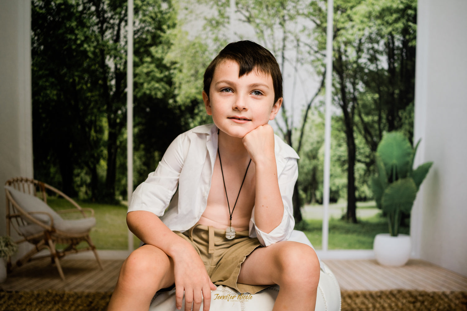 Living Room Interior Chair Plants Wood Floor Backdrop uk for Photo Video Shot SH661