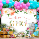 Flowers Custom Backdrop for Gender Reveal Party TKH1541