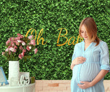 Baby Welcome Green Leaves Wall Custom Backdrop TKH1548