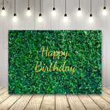 Custom Birthday Green Leaves Wall Backdrop TKH1552