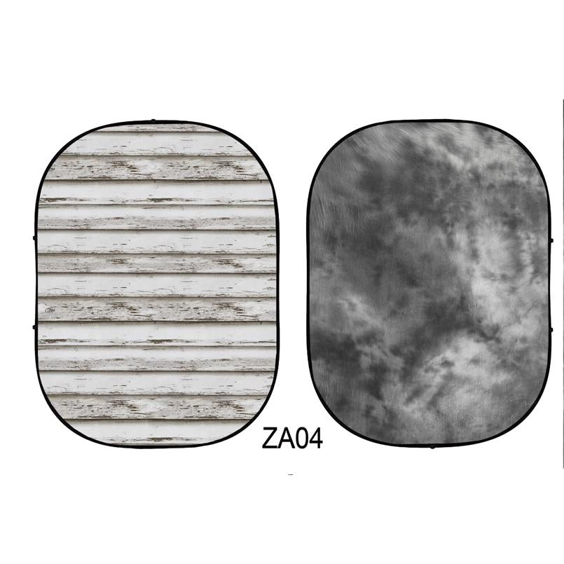 CollapsibleDouble-sided Abstract Texture/Wood Photo Backdrop 5x6.5ft(1.5x2m) ZA04