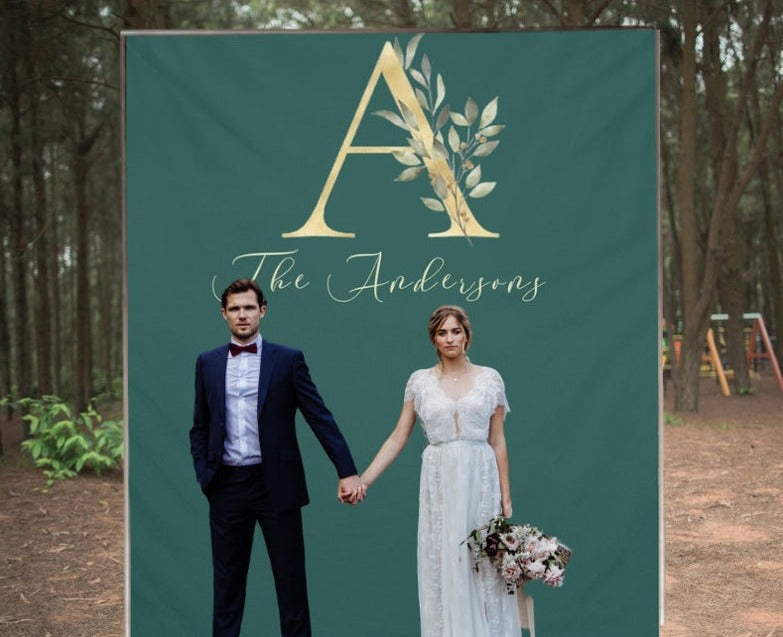 Emerald Green Wedding Backdrop Custom Photography Banner