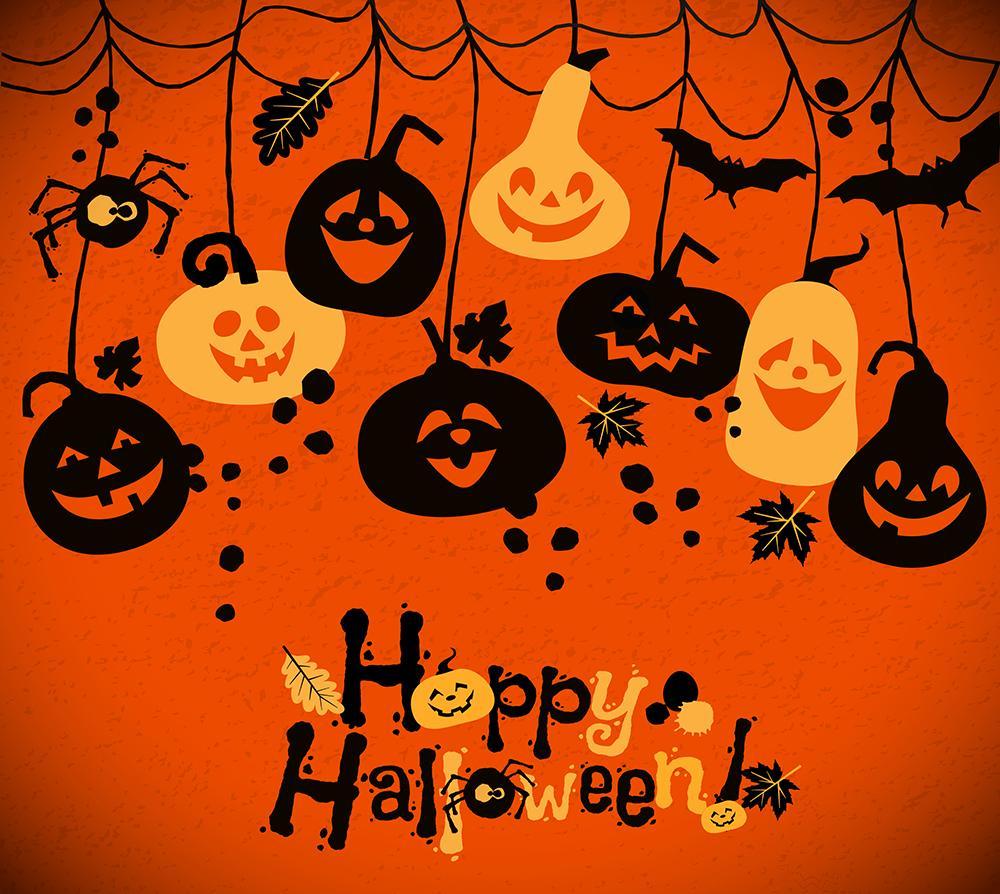 Halloween Backdrop UK Festival Backdrop UK Pumpkin Lanterns Happy Halloween Background DBD-H19014