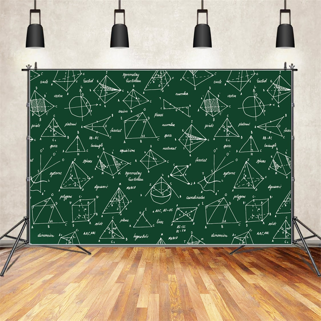 Geometry Chalkboard Back to School Backdrop UK BRP7-38