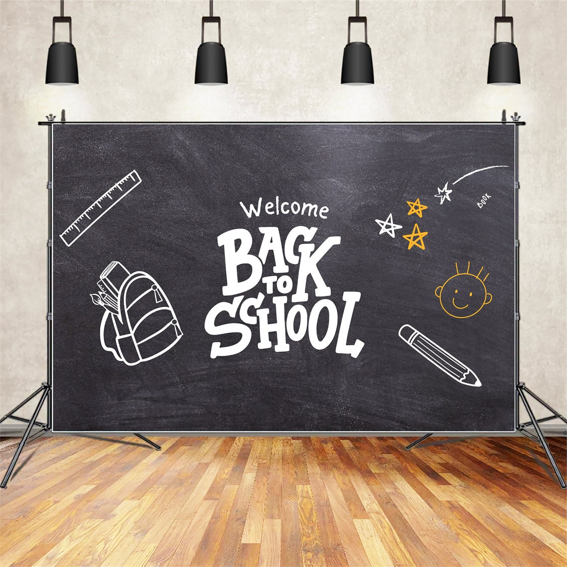 Back to School Chalk Drawing Photography Backdrop UK BRP7-47