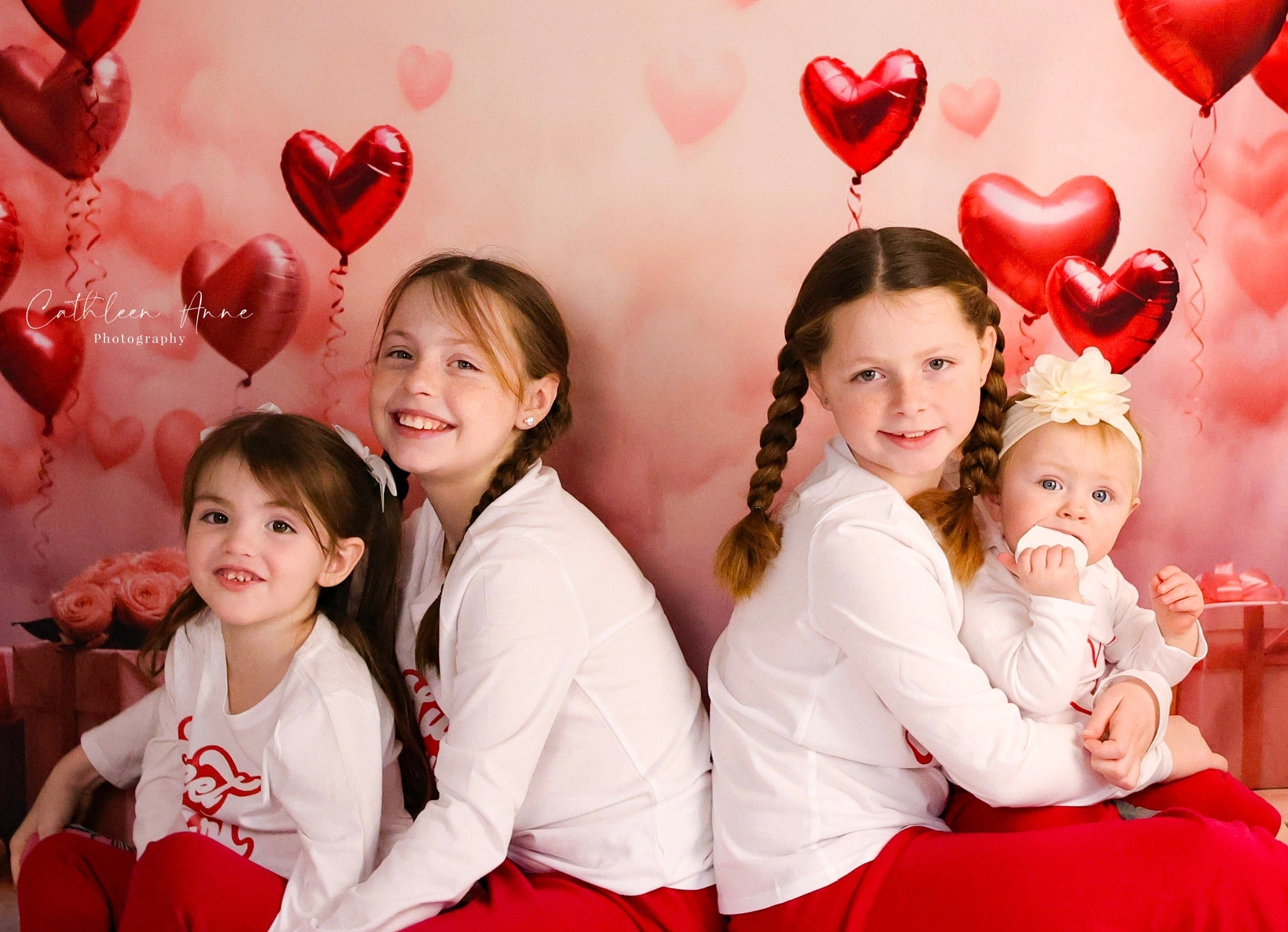 Valentine Backdrop Romantic Heart Balloons Gifts Valentine Photography Backdrop UK MRR9-86