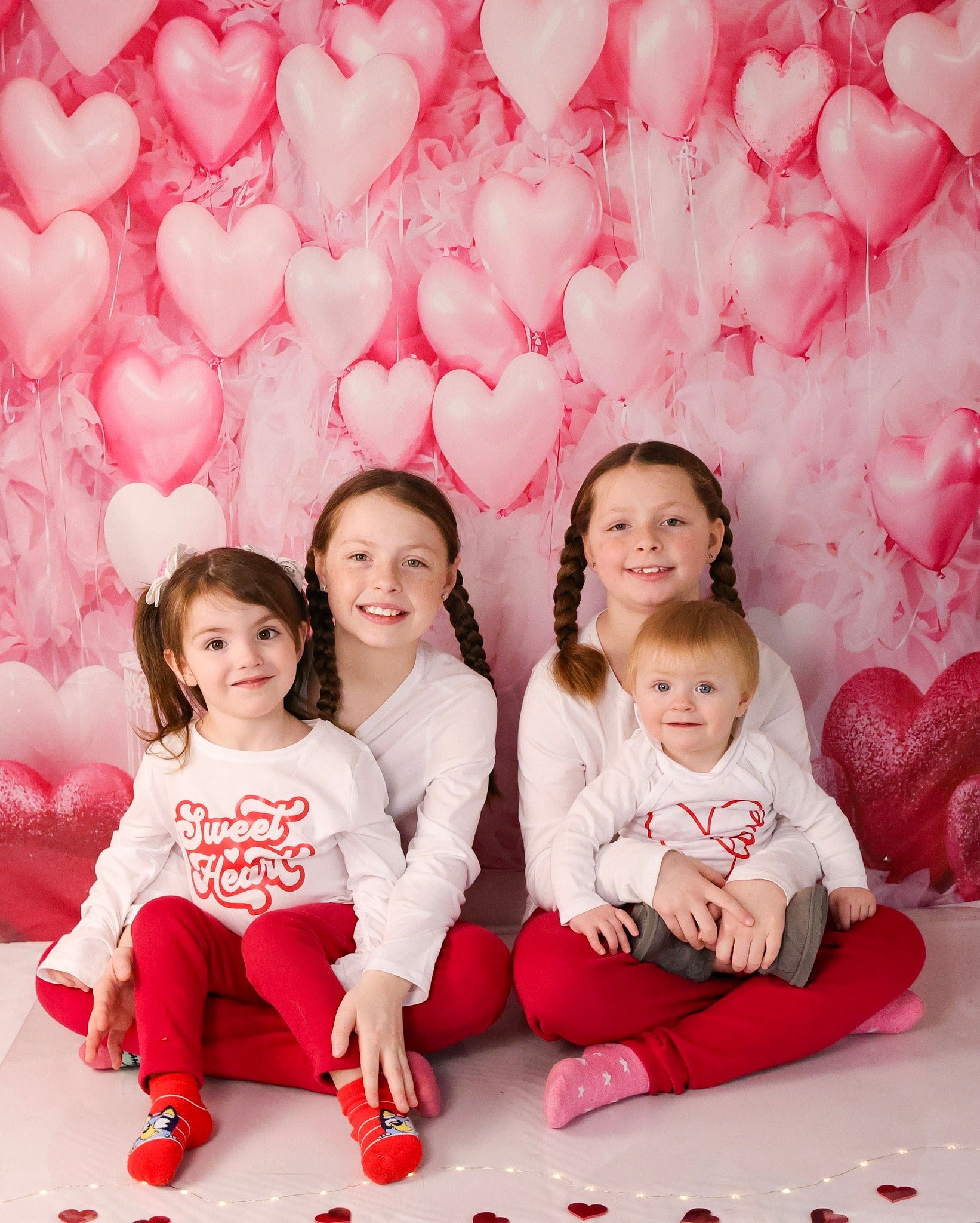 Valentine Backdrop Pink Heart Balloon Wall Valentine's Day Backdrop UK MRR9-88