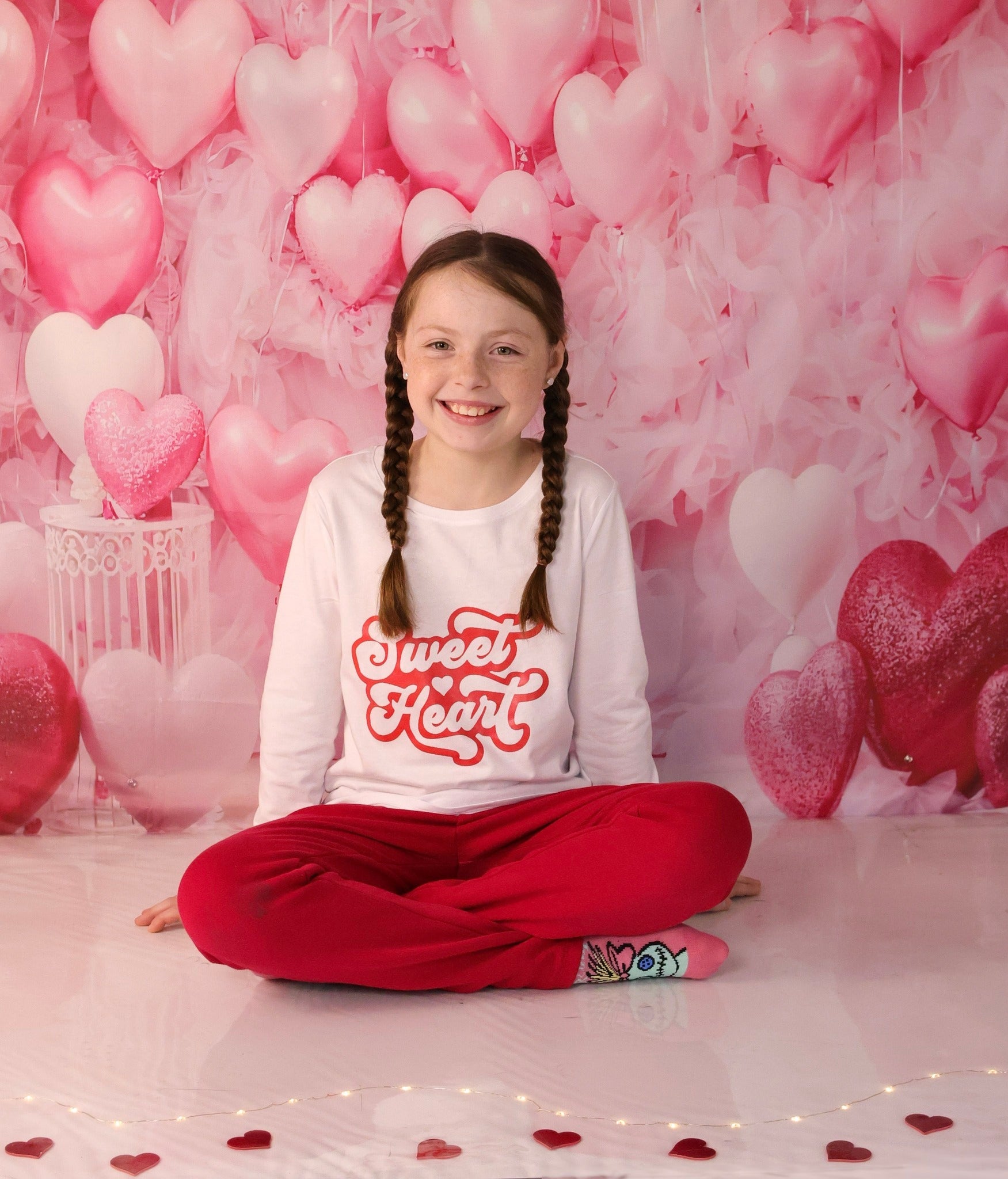 Valentine Backdrop Pink Heart Balloon Wall Valentine's Day Backdrop UK MRR9-88