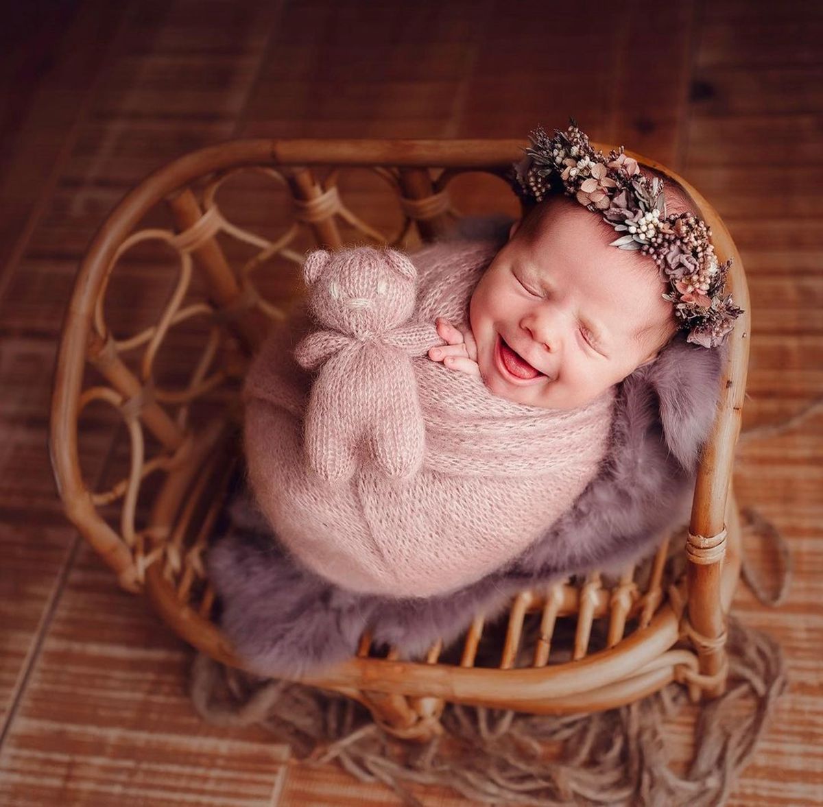 DBackdrop Bamboo Basket Newborn Photo Prop SYPJ9