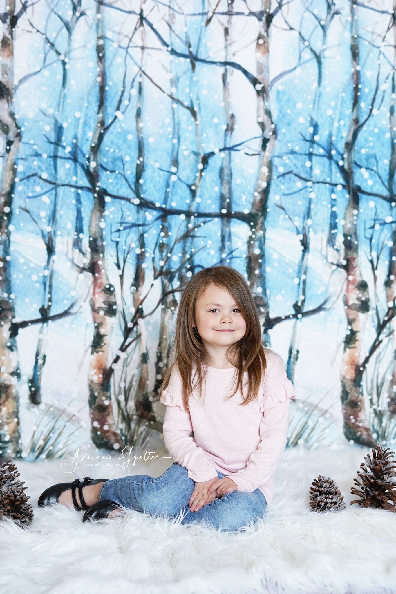 Winter Forest Backdrop Snowy Trees Wonderland Forest Backdrop UK MRR10-35