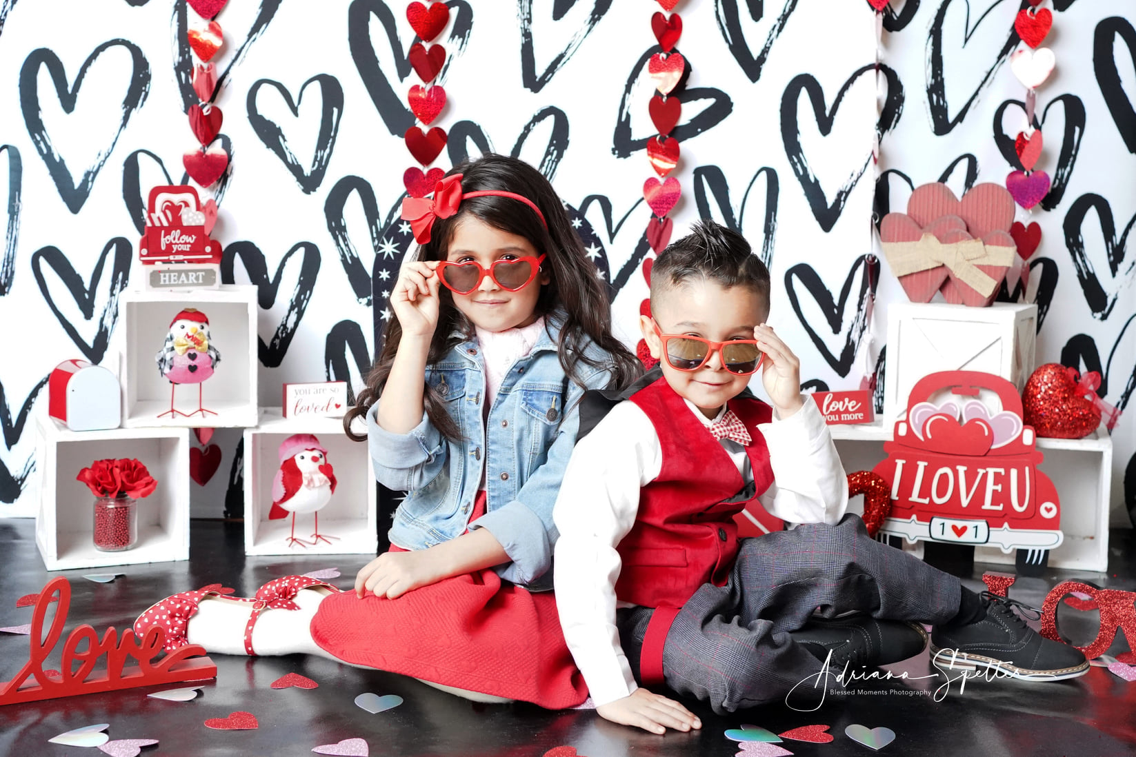 Valentine's Day Backdrop Love Hearts White Wall Valentines Backdrop UK MRR10-36