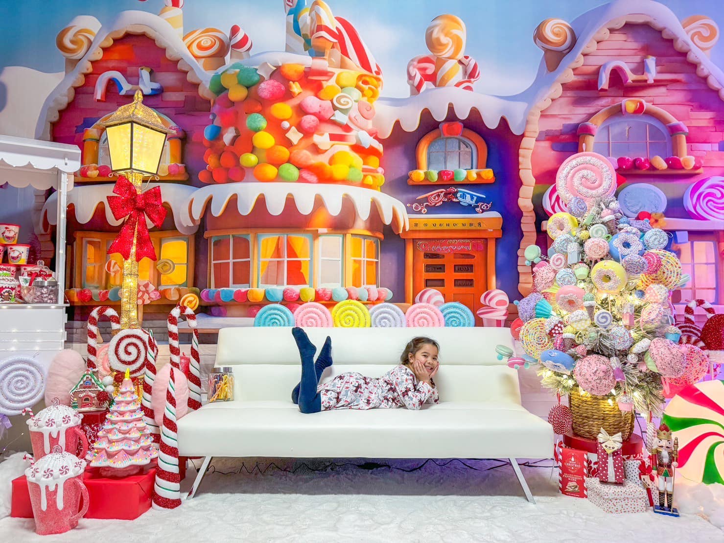 Cartoon Candy House Gingerbread Christmas Backdrop UK M9-38