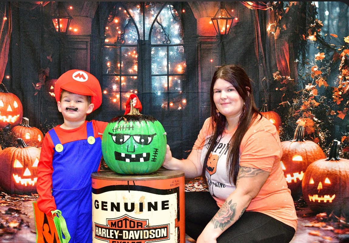 Halloween Glowing Pumpkin Lanterns Backdrop UK RR8-372