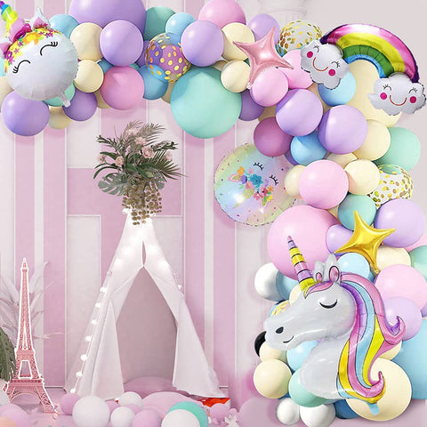 Unicorn Birthday Party Macaroon Rainbow Balloon Chain BA16