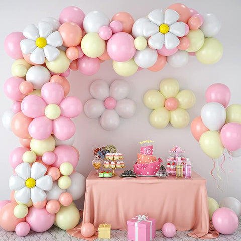 Colorful Macaron Daisy Balloon Chain BA23