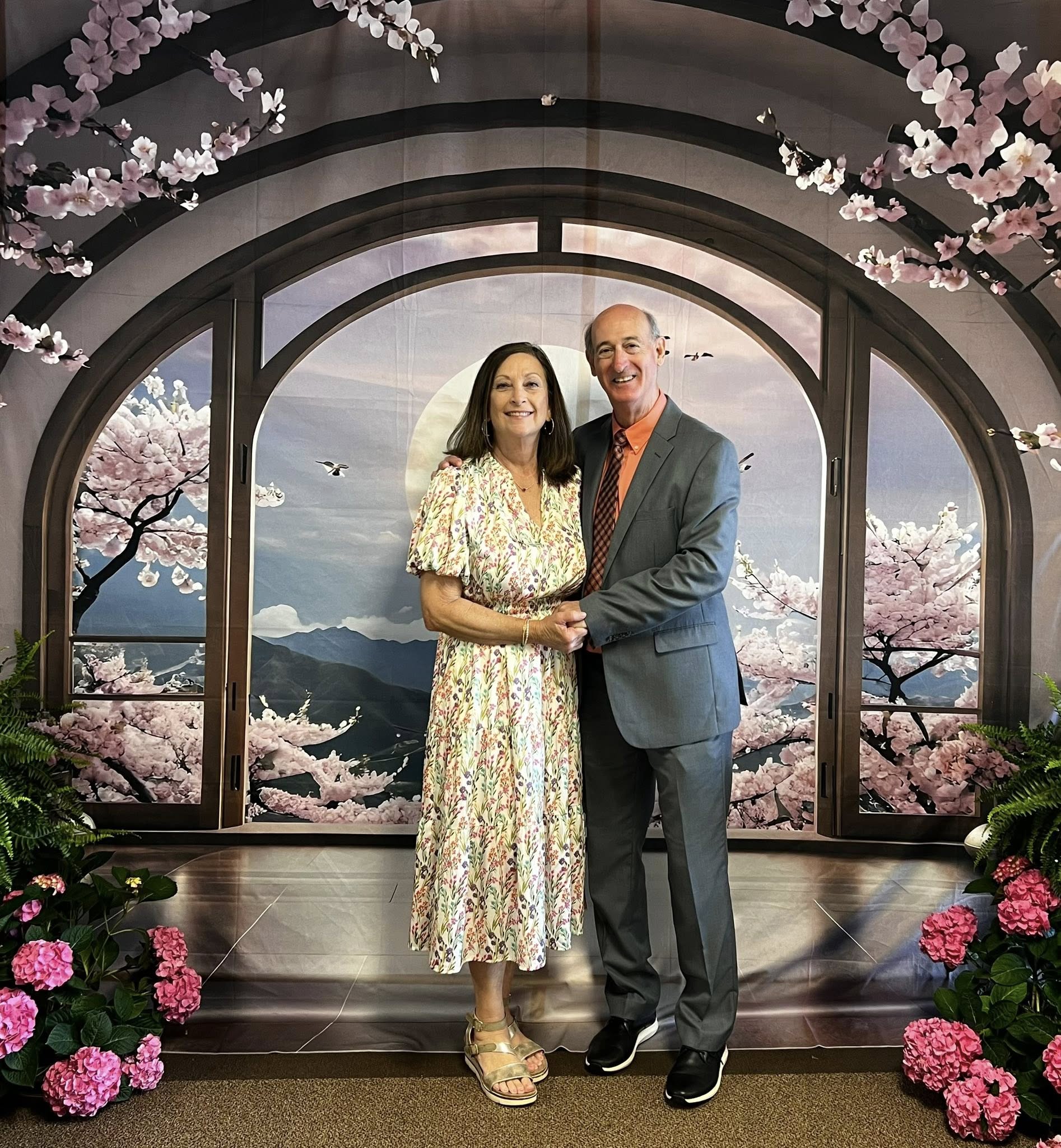 Easter Backdrop Cross Blossom Framed Window Backdrop UK BRP11-322